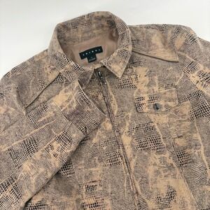 Tribal Snake Print Zip Up‎ Jacket Women Size S Lightweight Casual Outerwear